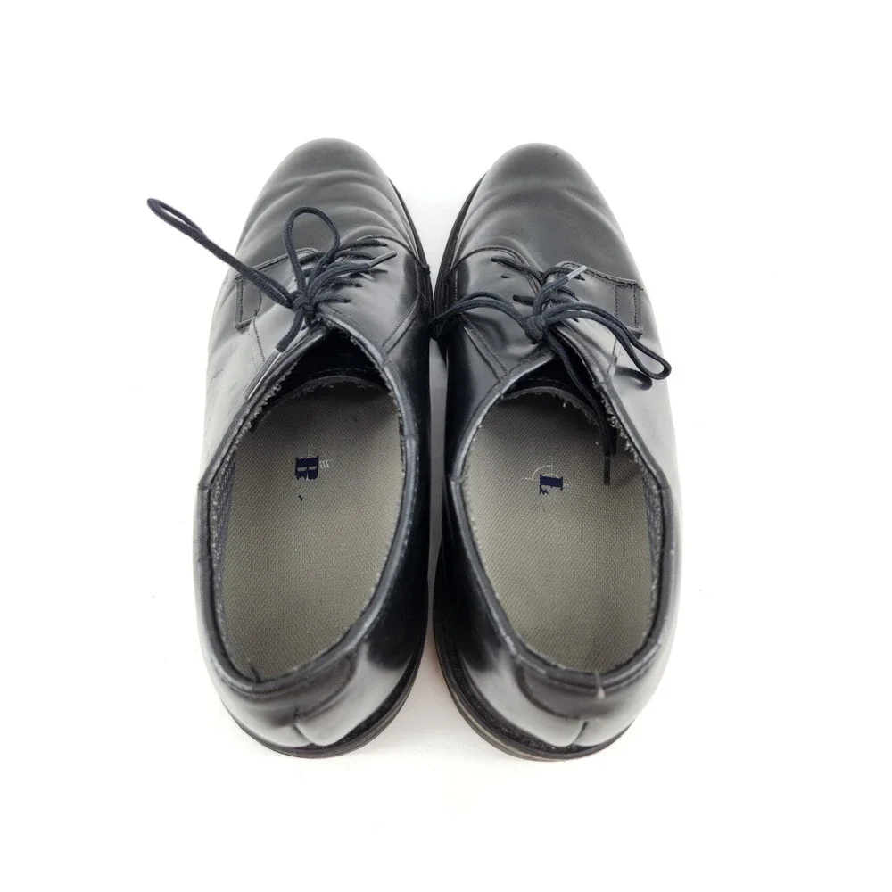 Bates Oxford Shoes Mens 9 D Black Leather Plain Toe GI Military Uniform Dress